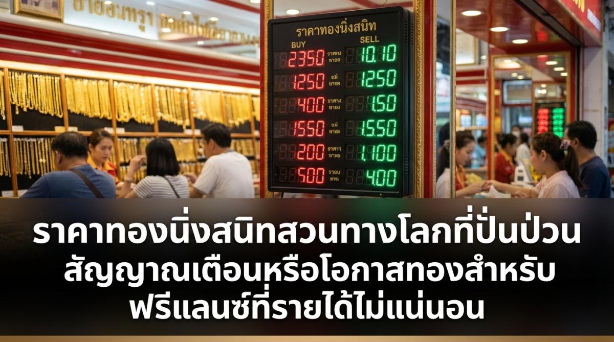 ราคาทองนิ่งสนิทสวนทางโลกที่ปั่นป่วน สัญญาณเตือนหรือโอกาสทองสำหรับฟรีแลนซ์ที่รายได้ไม่แน่นอน