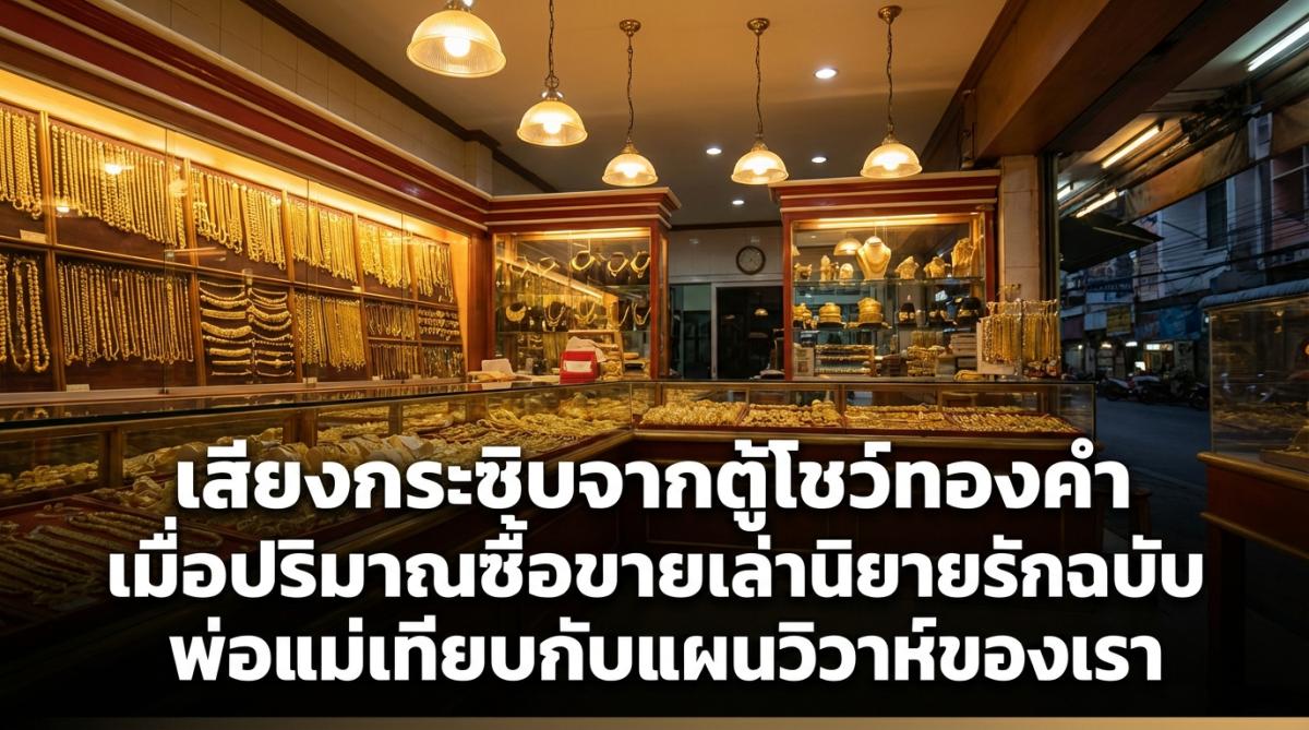เสียงกระซิบจากตู้โชว์ทองคำ เมื่อปริมาณซื้อขายเล่านิยายรักฉบับพ่อแม่เทียบกับแผนวิวาห์ของเรา